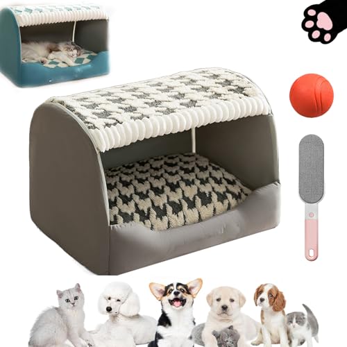 Ruileyou Doggocomfy Cozy Hundehütte, Doggo Comfy Hundehüttenbett, Hundehütte für drinnen mit abnehmbarem Kissen, Faltbare warme Hundehütte für mittelgroße und große Hunde (Grey, 3XL) von Ruileyou