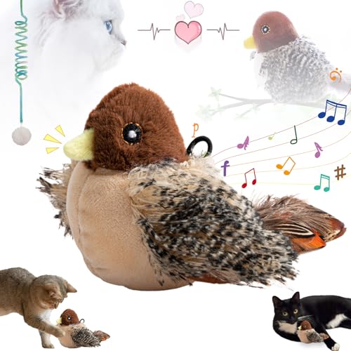 Ruileyou Simulated Chirping Bird Cat Toy, Flapping Bird Cat Toy, Aiveys Interactive Flappy Bird, Toy Bird for Cats, Toy Bird with Real Chirping Bird Electronic Sound for Cats (A) von Ruileyou