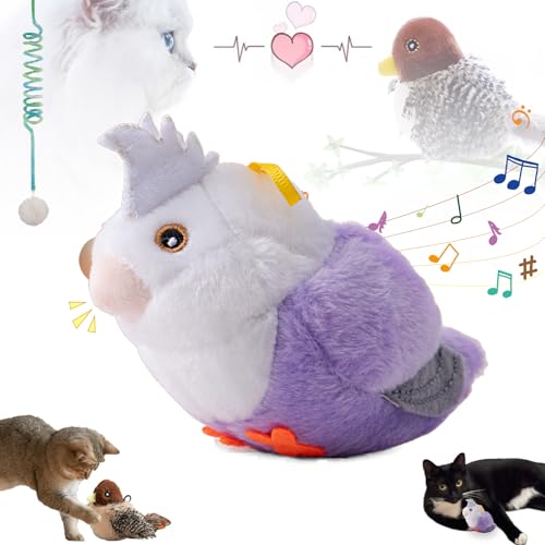 Ruileyou Simulated Chirping Bird Cat Toy, Flapping Bird Cat Toy, Aiveys Interactive Flappy Bird, Toy Bird for Cats, Toy Bird with Real Chirping Bird Electronic Sound for Cats (D) von Ruileyou