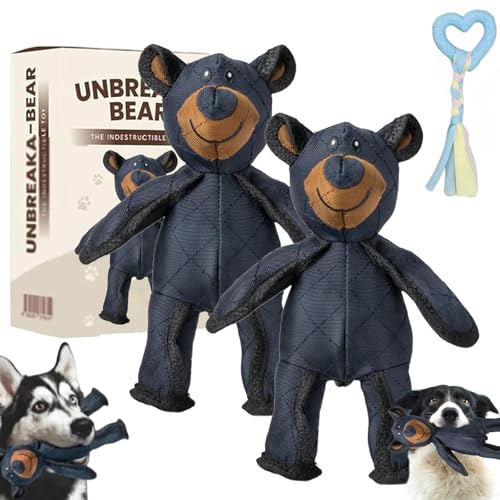 Ruileyou Unbreaka Bear, Durabear Indestructible Bear Dog Toy, 2025 New Unbreaka-Bear for Heavy Chewers, Indestructa Bear,Unbreaka-Bear 2.0 Indestructible Bear Dog Toy for Aggressive Chewers (2Pcs) von Ruileyou