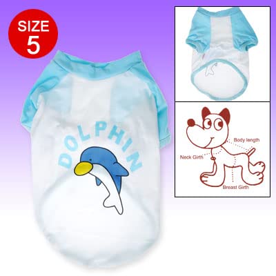 Ruilogod Blau Weiß Dolphin Art Hunde-Bekleidung Größe 5 von Ruilogod