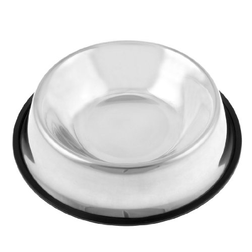 Ruilogod Edelstahl-Haustier Hund Hundefutter Trinkwasser Bowl Dish 2" Depth-Silber-Ton von Ruilogod
