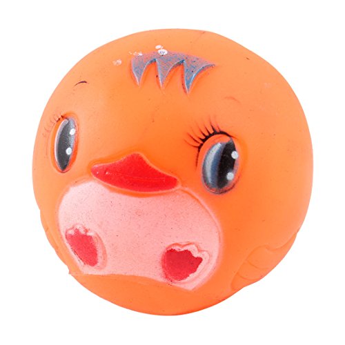 Ruilogod Ente Muster rund Haustier Hund Yorkie Spiele quietschendes Spielzeug Ball orange von Ruilogod