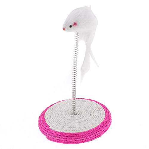 Ruilogod Fuchsia White Base Scratch Post Scratching Pole Spielzeug für Haustier von Ruilogod