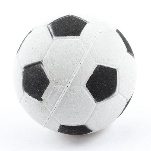 Ruilogod Fußballdesign Pet Hundetraining Führungsspielzeug Gummi Ball Grau Schwarz von Ruilogod