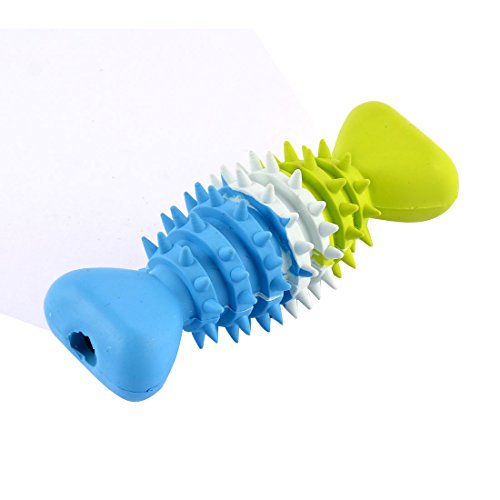 Ruilogod Gummi-Hundewelpen Doggy Spike Kauknochen Spielzeug Zähne sauber Blau Grün von Ruilogod