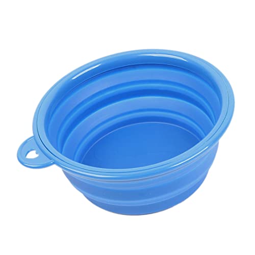 Ruilogod Gummi Pet Faltbare Essen Trinken Lebensmittel Wasser Schüssel-Teller Blau von Ruilogod