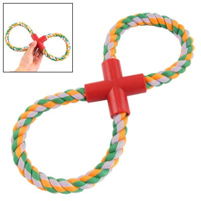 Ruilogod Haustier Hund Knoten Farbige Seil 8-Shaped Tug Fetch Trainning Spielzeug von Ruilogod