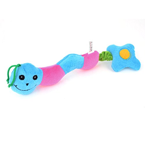 Ruilogod Haustier-Plüsch-Caterpillar-Art Squeaky Squeeze Toy Fuchsia Blau von Ruilogod