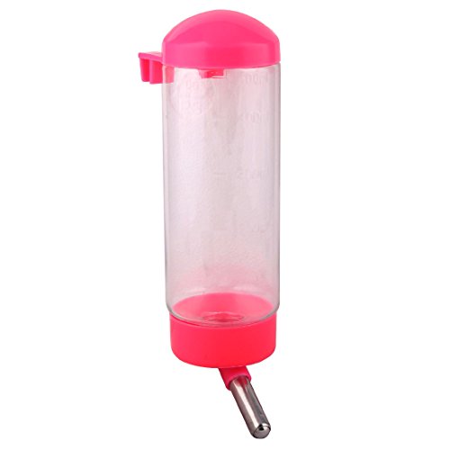 Ruilogod Haustiere Hund Trinken Hängender Wasserspender Bottle Feeder 500ml Heißrosa Klar von Ruilogod