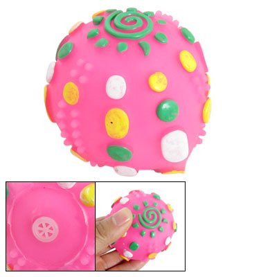 Ruilogod Haustierhund Spiky Ball Design Fuchsia Squeeze Quietschendes Spielzeug von Ruilogod