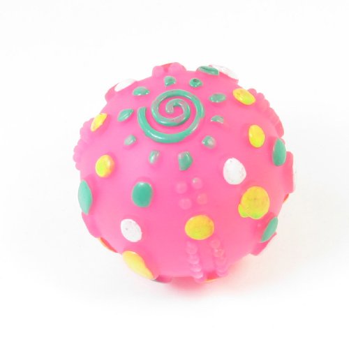 Ruilogod Haustierhundwelpe Chew Quietschen Quietschendes Spielzeug Kleiner Ball Rose Rosa von Ruilogod