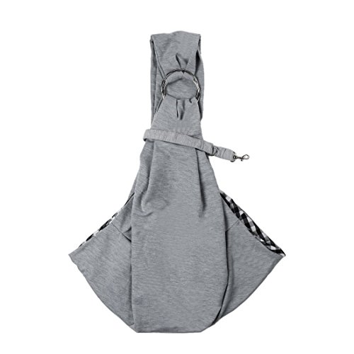 Ruilogod Haustierträger, reversible kleine Hundekatze-Rucksack einstellbarer Beutel Einzelner Schulter-Reise-Tasche grau von Ruilogod