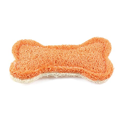 Ruilogod Hund Hamster Pet Knochen geformt Luffa Spielzeug orange Beige von Ruilogod