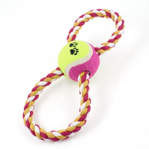 Ruilogod Hund Welpe YellowGeen Fuchsi EIN Ball 8-Form-Knotenseil-Tug-Trainingsspielzeug von Ruilogod