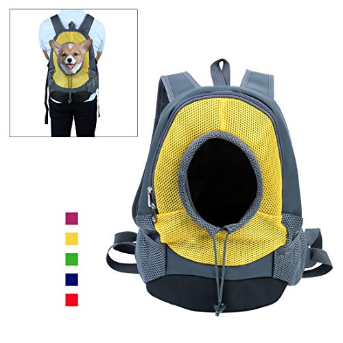 Ruilogod Kleine Hundekatze Haustierträger Rucksack Tragbare Outdoor-Reise-Taschen-Tasche, S, gelb von Ruilogod