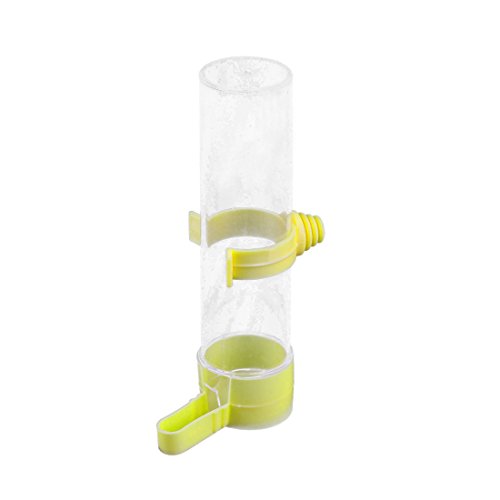 Ruilogod Kunststoff-Zylinder Design Haustier-Vogel-Wasser-Brunnen-Flaschen-Waterer Clip 125ml Gelb Klar von Ruilogod