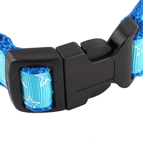 Ruilogod Nylon Pet Welpen Sternenhimmel Himmel Muster Einstellbare Schnalle Strap Gürtel Halsband Blau von Ruilogod