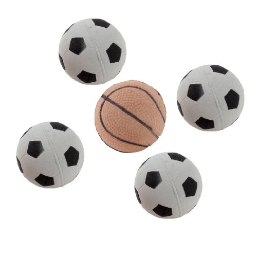 Ruilogod Orange Grauer Basketball-geformter Haustierhundkatze-Trainingsballspielzeug 5-TLG von Ruilogod