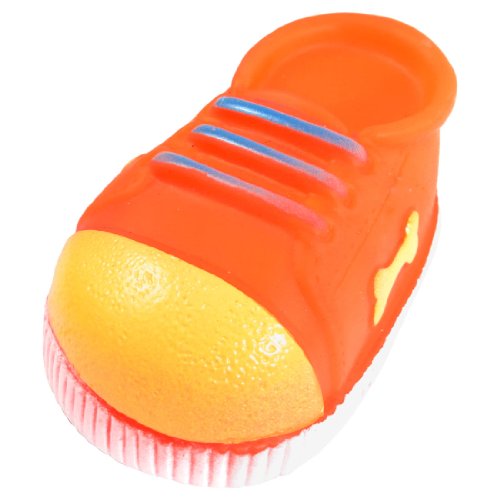 Ruilogod Orange Knochen Printing Schuh Squeaky Shaped Chew Spielzeug für Hund von Ruilogod