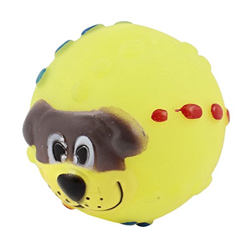 Ruilogod Punkte Akzent Ball geformt Squeeze Quietschender Sound Kauspielzeug Gelb für Haustiere von Ruilogod