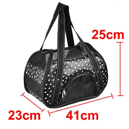 Ruilogod Reisen Nylon draußen Mähwaren Reißverschluss Verschluss Pet träger Hund Handtasche Katze kiste Totes Tasche schwarz von Ruilogod