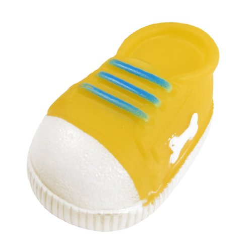 Ruilogod Schuh geformt Durable Zähne Reinigung quietschende kauen Spielzeug Gelb für Kleintiere Hunde von Ruilogod