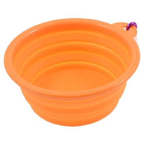 Ruilogod Silikon einstellbare Höhen orange Haustier Lebensmittel Wasserschale W Purple Haken von Ruilogod