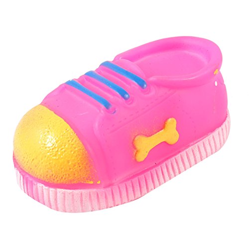 Ruilogod Zug Schuhdesign Doggie Welpen Squeeze Squeaker Spielzeug Hot Rosa von Ruilogod