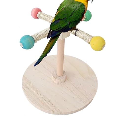 Bird Barch Tabletop, Tabletop -Barsch,Pfotenschleifpol für Vögel - Hölzerne Stehende Gabel, Soldatenanreicherungszweig für Macaw Lovebirds von Ruilonghai