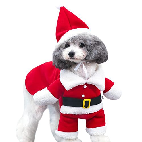 Hund Katze Weihnachten Kostüm Set, Weihnachten Hund Kleidung Hund Katze Weihnachtsmann Hut Haustier Weihnachten Kleidung Verkleiden für Halloween Weihnachten von Ruilonghai