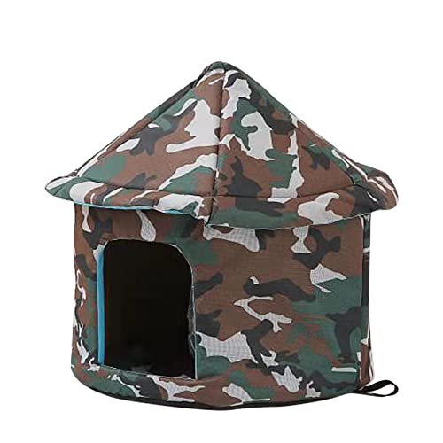 Katzenbett Haus, Outdoor Katze Tarnung Haus - Katzenhaus mit wasserabweisendem Segeltuchdach, Katzenhaus und Aufbewahrung, Outdoor Katzenhäuser für Katzen, Katze Camouflage Haus von Ruilonghai