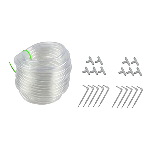 Ruiqas Bewässerungs-Tropfer, automatisches Bewässerungssystem, biegsame Pfeil-Tropfeile, 4 / 7 mm, transparenter Bewässerungsschlauch mit T-Anschlüssen für Topfpflanzen, Gewächshaus von Ruiqas