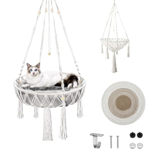 Ruiqas Boho Hängende Katze Hängematte Hand gewebt Hängende Katze Wurf Haustier Swing Bett Indoor und Outdoor Verwendung von Ruiqas