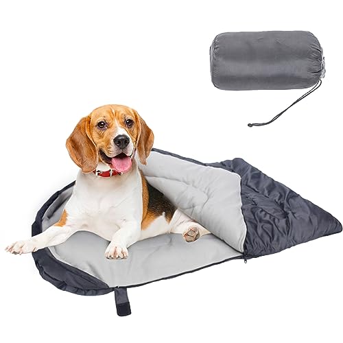 Ruiqas Hunde-Schlafsack, wasserdicht, warm, gemütlich, mit Aufbewahrungstasche für Haustiere, Zuhause, Reisen, Camping, Wandern, Rucksackreisen, Schlafen von Ruiqas