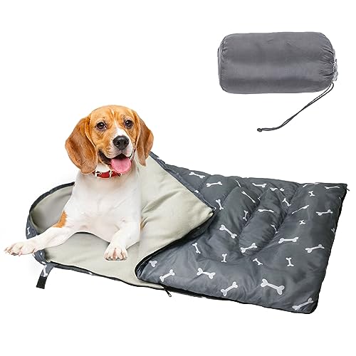 Ruiqas Hunde-Schlafsack, wasserdicht, warm, gemütlich, mit Aufbewahrungstasche für Haustiere, Zuhause, Reisen, Camping, Wandern, Rucksackreisen, Schlafen von Ruiqas