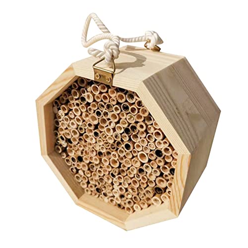 Ruiqas Mason Bee Hängendes Haus handgefertigter natürlicher Holz-Bienenstock zum Anlocken friedlicher Bienenbestäuber für Garten Bauernhof von Ruiqas