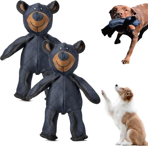 Unbreaka Bear, Indestructa Bear, Hundespielzeug Unzerstörbar, Unzerstörbares Hundespielzeug Quietschend, Indestructible Bear Dog Toy, Interactive Dog Toys, Cute Pet Plush Toys for Heavy Chewers (2PCS) von Ruiyete