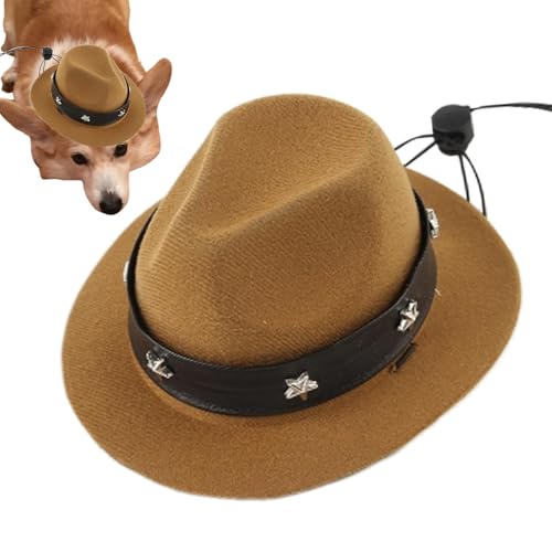 Rukjmqi Cowboyhut für Hund,Hunde-Sombrero-Hut | Cartoon-Welpenmütze - Haustierhüte für Hunde, Anziehhut mit verstellbarem Riemen, Haustierkopfbedeckung, Foto-Requisiten für die meisten kleinen bis von Rukjmqi