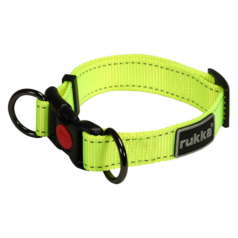 Rukka® Bliss Neon Halsband, gelb - Größe S: 30 - 40 cm Halsumfang, 20 mm breit von Rukka Pets