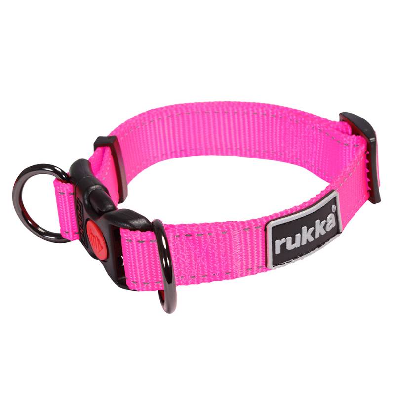 Rukka® Bliss Neon Halsband, pink - Größe L: 45 - 70 cm Halsumfang, 30 mm breit von Rukka Pets