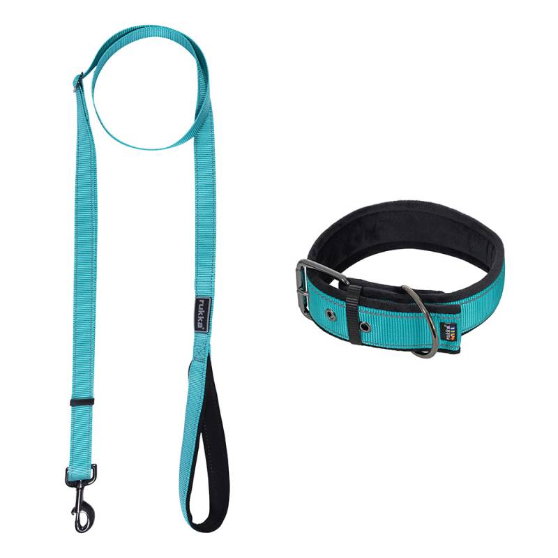Rukka® Set: Form Soft Halsband & Bliss Leine - Größe L: Halsband + Leine 125 - 200 cm lang, 25 mm breit von Rukka Pets