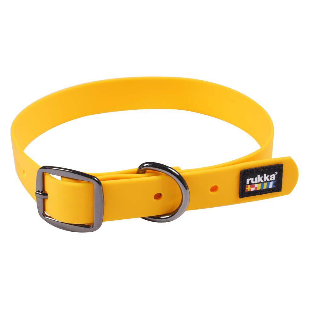 Rukka Biodipro Halsband, gelb - Größe: S: 28 - 35 cm Halsumfang, 15 mm breit Rukka Biodipro Halsband, gelb - Größe: S: 28 - 35 cm Halsumfang, 15 mm breit von Rukka Pets