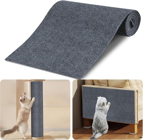 200cmx40cm Self-Adhesive Cat,Selbstklebend Kratzmatte Katze,DIY Kratzbrett Katze,Kratzmatte für Katzen Katzenkratzmatte,Kratzschutz Sofa Katze, Kratzteppich Selbstklebend für Katzenturm (Dunkelgrau) von Rukuapid