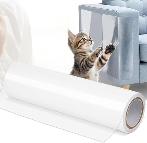 Kratzschutz Sofa Katze Tape, Katzen Kratzschutz, Anti Kratz Folie Selbstklebend Flexibler Schnitt für Fit Couch Tür Wand (20 * 1000cm) von Rukuapid