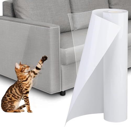 Kratzschutz Katze Tape 10m x 30cm, Kratzschutz Sofa Katze Pad Hunde Kratzschutz für Türen Anti Kratz Folie für Katzenfür Möbel Couch Tür Wand Kratzabwehr von Rukuapid