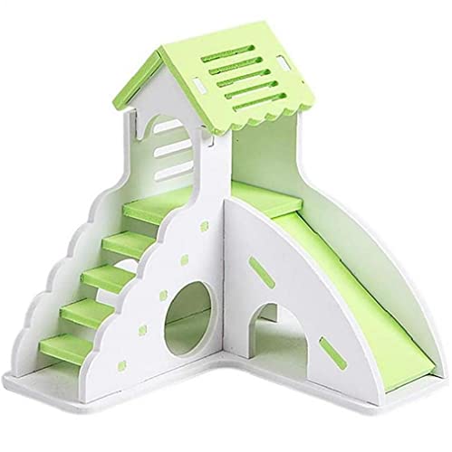 Ruluti Hamster Hideout Haus Wood Plastic Brett Double Layer Hamster Haus Kleintiere Hideout Chinchilla Guinea Pet Supplies von Ruluti