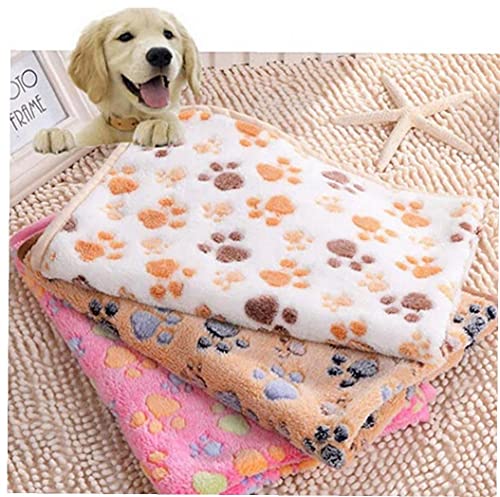 Ruluti Neue 40 x 60 cm Nette Floral Haustier Schlaf Warme Pfote Drucken Hund Katze Welpen Fleece Weiche Decke Betten Matte von Ruluti