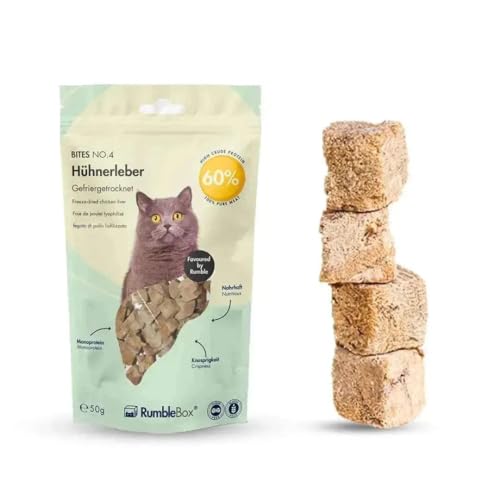 RumbleBox 100% Hühnerleber, gefriergetrocknete Katzensnacks 50g von RumbleBox