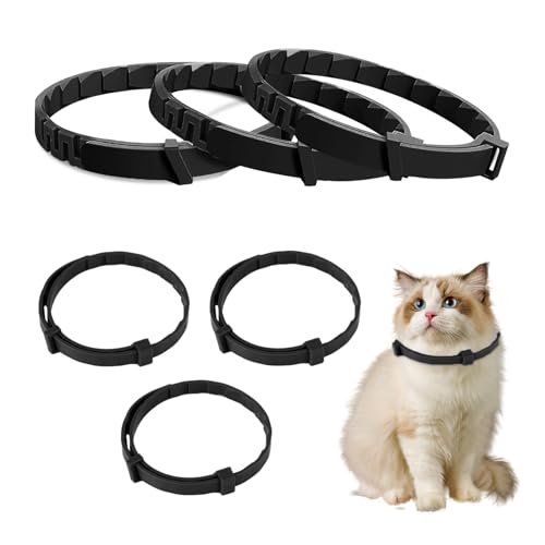 3er-Pack Beruhigendes Halsband für Katzen, Langanhaltende Beruhigungshalsbänder für Katzen Pheromone Katzen Beruhigende Halsbänder Anti-Stress und Entspannungsmittel Verstellbar (Set M) von Rumgug